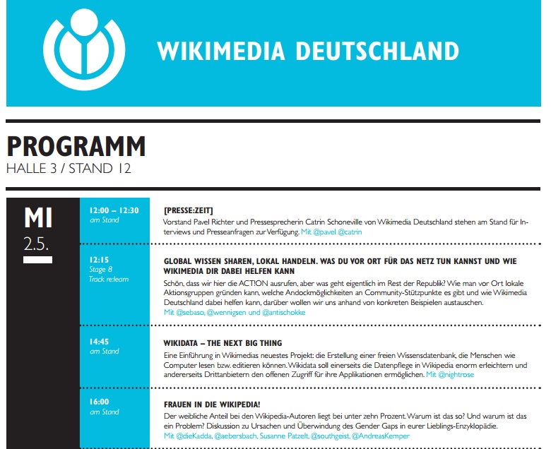Wikimedia Deutschland bei der #rp12